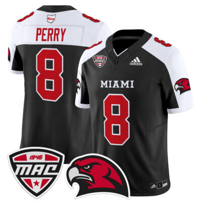 Miami (OH) RedHawks 2025 Vapor Limited Jersey - Black Alternate Kam Perry