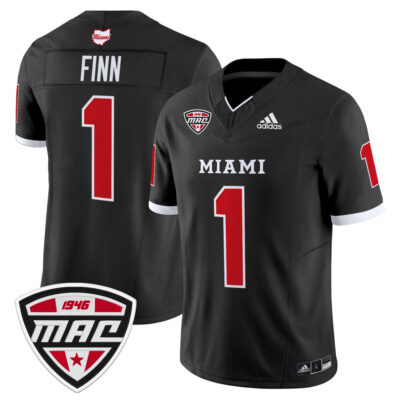 Miami (OH) RedHawks 2025 Vapor Limited Jersey - Black Dequan Finn