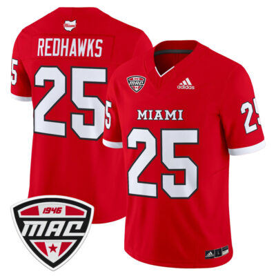 Miami (OH) RedHawks 2025 Vapor Limited Jersey - Red #25 RedHawks
