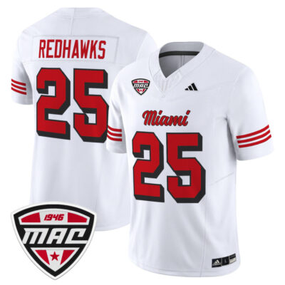 Miami (OH) RedHawks 2025 Vapor Limited Jersey - White #25 RedHawks