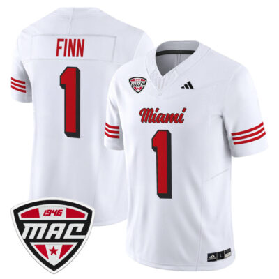 Miami (OH) RedHawks 2025 Vapor Limited Jersey - White Dequan Finn