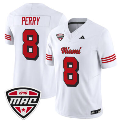 Miami (OH) RedHawks 2025 Vapor Limited Jersey - White Kam Perry