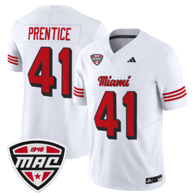 Miami (OH) RedHawks 2025 Vapor Limited Jersey - White Travis Prentice