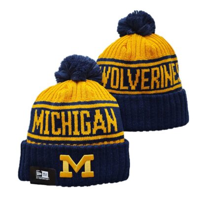 Michigan Wolverines Cuffed Knit Hat with Pom