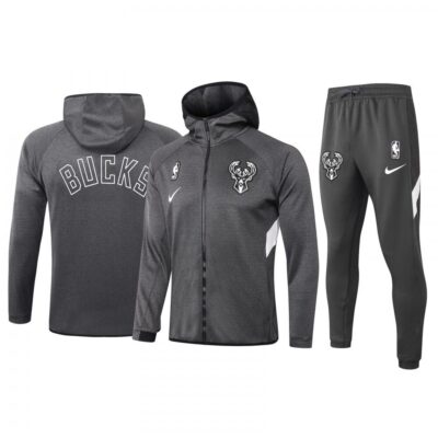 Milwaukee Bucks Hooded Tracksuit Set - Grey