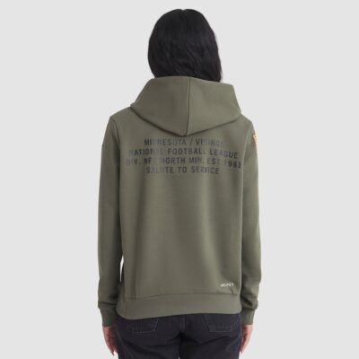 Alternative view of Minnesota Vikings Women's 2025 Salute to Service Sideline Standard Issue Dri-FIT Hoodie - Olive