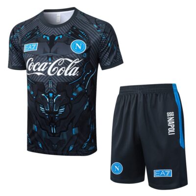 Naples 2025 2026 Black Patterned Soccer Jersey Shorts Set