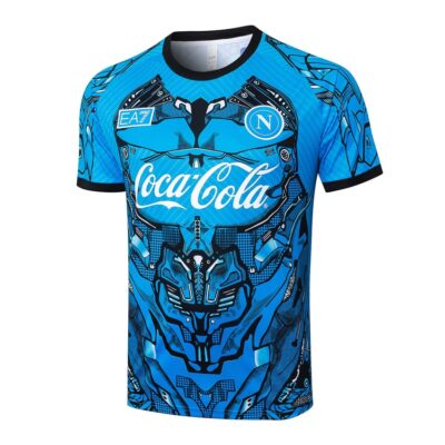 Alternative view of Naples 2025 2026 Blue Patterned Soccer Jersey Shorts Set