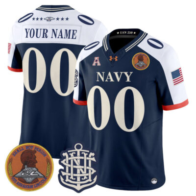 Navy Midshipmen 250th Anniversary Vapor Limited Custom Jersey - Stitched - Navy Alternate