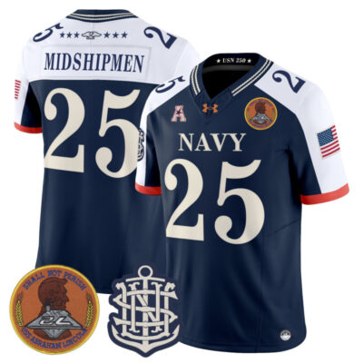 Navy Midshipmen 250th Anniversary Vapor Limited Jersey - Stitched - Navy Alternate / #25 Midshipmen