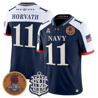 Navy Midshipmen 250th Anniversary Vapor Limited Jersey - Stitched - Navy Alternate / Blake Horvath