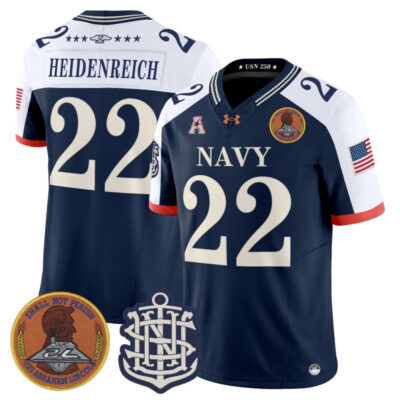 Navy Midshipmen 250th Anniversary Vapor Limited Jersey - Stitched - Navy Alternate / Eli Heidenreich