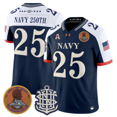 Navy Midshipmen 250th Anniversary Vapor Limited Jersey - Stitched - Navy Alternate / Navy 250th