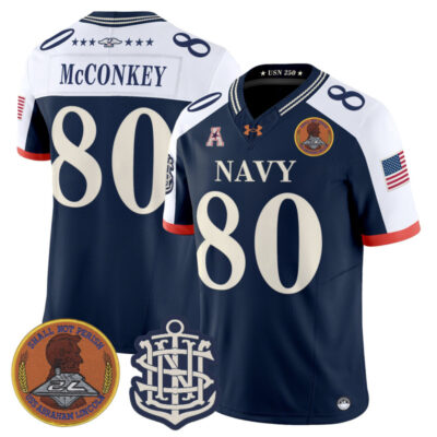 Navy Midshipmen 250th Anniversary Vapor Limited Jersey - Stitched - Navy Alternate / Phil McConkey