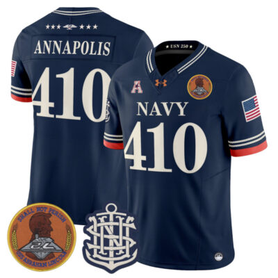 Navy Midshipmen 250th Anniversary Vapor Limited Jersey - Stitched - Navy / Annapolis 410