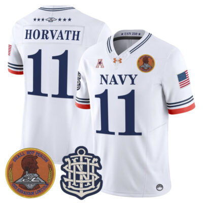 Navy Midshipmen 250th Anniversary Vapor Limited Jersey - Stitched - White / Blake Horvath