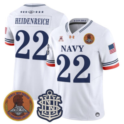 Navy Midshipmen 250th Anniversary Vapor Limited Jersey - Stitched - White / Eli Heidenreich