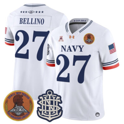 Navy Midshipmen 250th Anniversary Vapor Limited Jersey - Stitched - White / Joe Bellino
