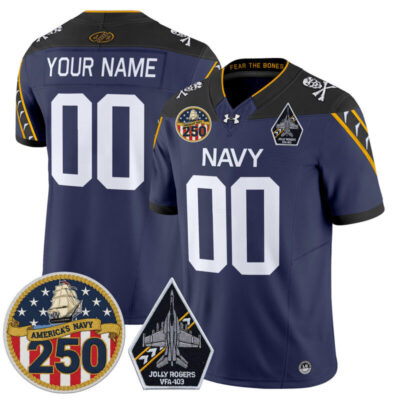 Navy Midshipmen 'Jolly Rogers Edition' Vapor Limited Custom Jersey - 250th Anniversary Patch - Navy