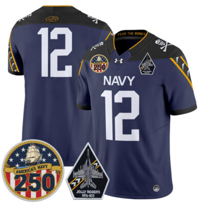 Navy Midshipmen 'Jolly Rogers Edition' Vapor Limited Jersey - 250th Anniversary Patch - Navy / 12th Man