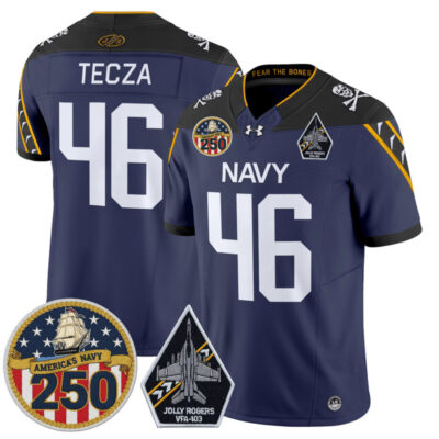 Navy Midshipmen 'Jolly Rogers Edition' Vapor Limited Jersey - 250th Anniversary Patch - Navy / Alex Tecza