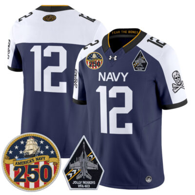 Navy Midshipmen 'Jolly Rogers Edition' Vapor Limited Jersey - 250th Anniversary Patch - Navy Alternate / 12th Man