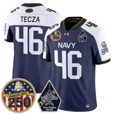 Navy Midshipmen 'Jolly Rogers Edition' Vapor Limited Jersey - 250th Anniversary Patch - Navy Alternate / Alex Tecza