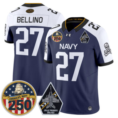Navy Midshipmen 'Jolly Rogers Edition' Vapor Limited Jersey - 250th Anniversary Patch - Navy Alternate / Joe Bellino
