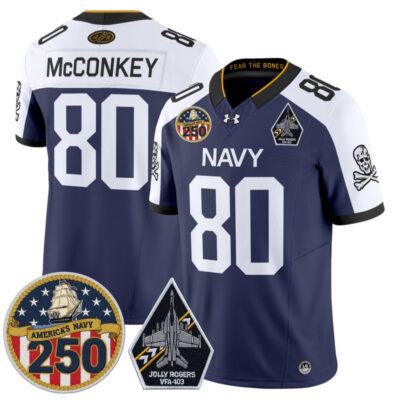 Navy Midshipmen 'Jolly Rogers Edition' Vapor Limited Jersey - 250th Anniversary Patch - Navy Alternate / Phil McConkey