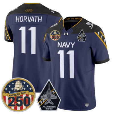 Navy Midshipmen 'Jolly Rogers Edition' Vapor Limited Jersey - 250th Anniversary Patch - Navy / Blake Horvath
