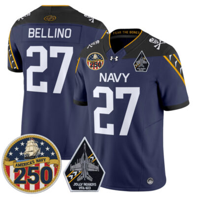 Navy Midshipmen 'Jolly Rogers Edition' Vapor Limited Jersey - 250th Anniversary Patch - Navy / Joe Bellino
