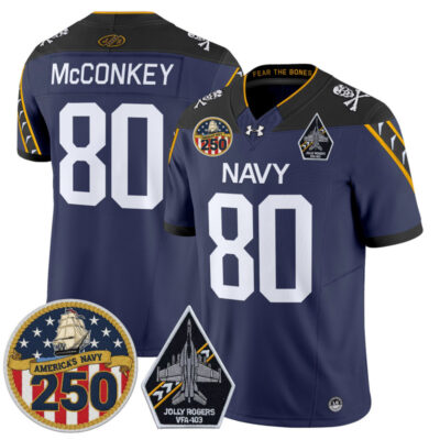Navy Midshipmen 'Jolly Rogers Edition' Vapor Limited Jersey - 250th Anniversary Patch - Navy / Phil McConkey