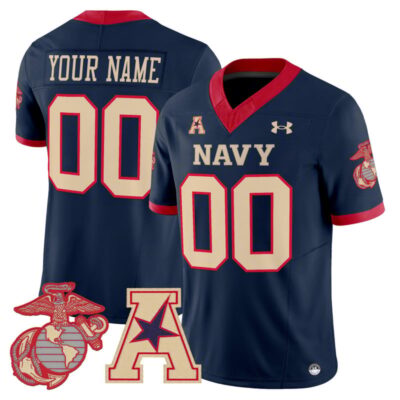 Navy Midshipmen Vapor USMC Premier Custom Jersey - Navy