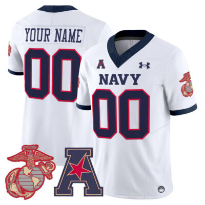 Navy Midshipmen Vapor USMC Premier Custom Jersey - White