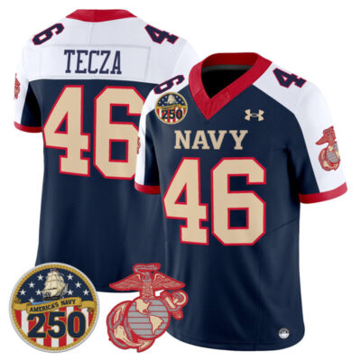 Navy Midshipmen Vapor USMC Premier Jersey - 250th Anniversary Patch - Navy Alternate / Alex Tecza