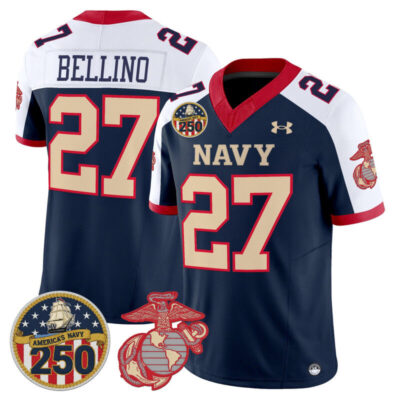 Navy Midshipmen Vapor USMC Premier Jersey - 250th Anniversary Patch - Navy Alternate / Joe Bellino