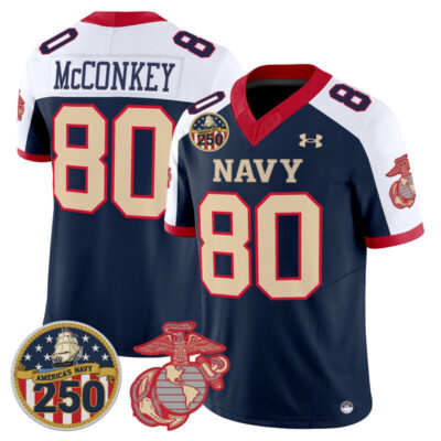 Navy Midshipmen Vapor USMC Premier Jersey - 250th Anniversary Patch - Navy Alternate / Phil McConkey