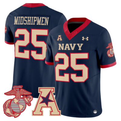 Navy Midshipmen Vapor USMC Premier Jersey - Navy / #25 Midshipmen