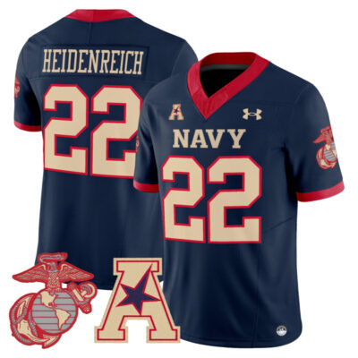 Navy Midshipmen Vapor USMC Premier Jersey - Navy / Eli Heidenreich