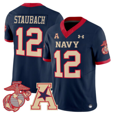 Navy Midshipmen Vapor USMC Premier Jersey - Navy / Roger Staubach