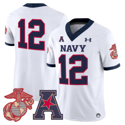 Navy Midshipmen Vapor USMC Premier Jersey - White / 12th Man