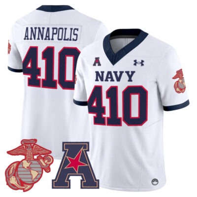 Navy Midshipmen Vapor USMC Premier Jersey - White / Annapolis 410
