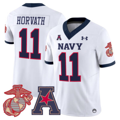 Navy Midshipmen Vapor USMC Premier Jersey - White / Blake Horvath