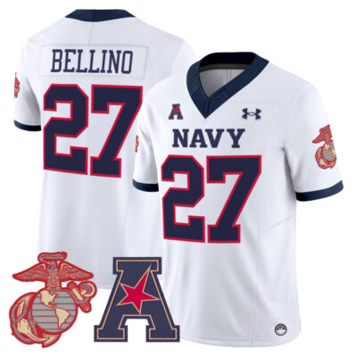 Navy Midshipmen Vapor USMC Premier Jersey - White / Joe Bellino