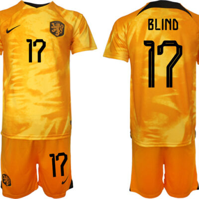 Netherlands #17 Blind Orange Home Soccer Jersey Suit