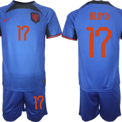 Netherlands #17 Blind Royal Away Soccer Jersey Suit
