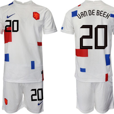 Netherlands #20 Uan de beeh White Away Soccer Jersey Suit