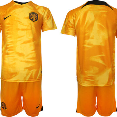 Netherlands Blank Orange Home Soccer Jersey Suit