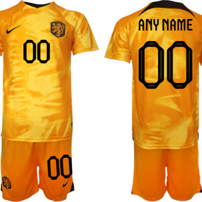 Netherlands Custom Orange Home Soccer Jersey Suit