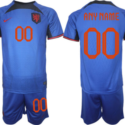 Netherlands Custom Royal Away Soccer Jersey Suit